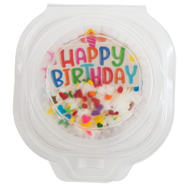 Happy Birthday Cupcake in Plastic Container