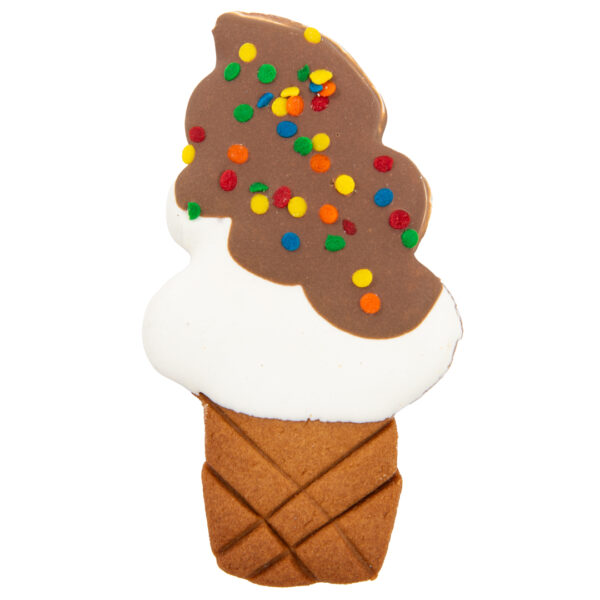 Ice cream cone with rainbow sprinkles dog treat