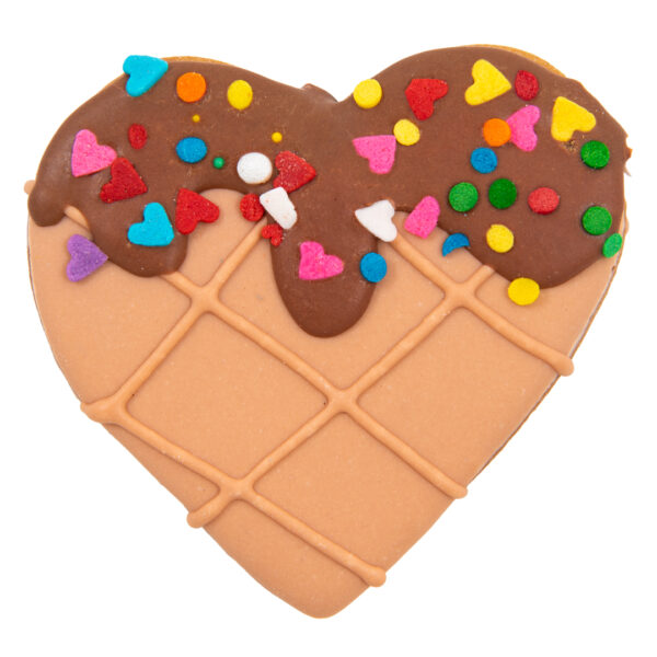 Waffle heart with heart sprinkles