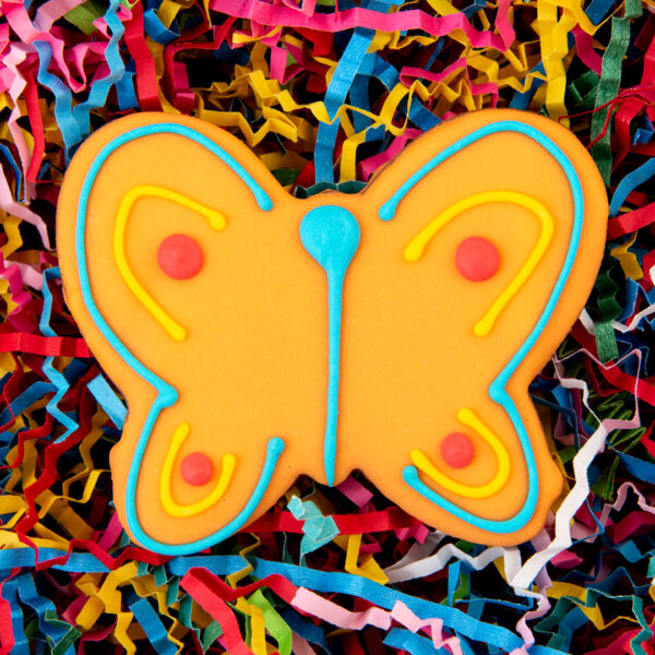 Butterfly dog cookie