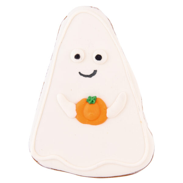 Ghost Holding Pumpkin Dog Treat