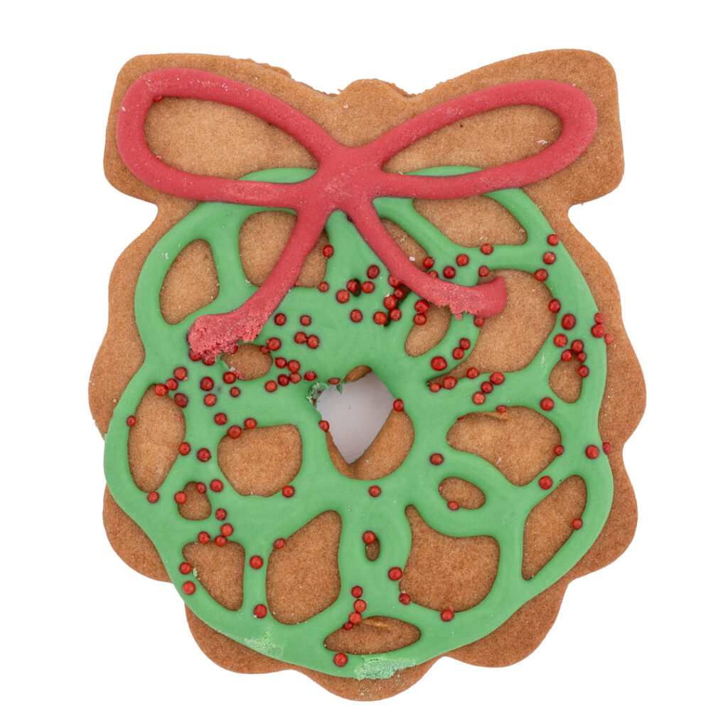 Christmas Wreath dog cookie