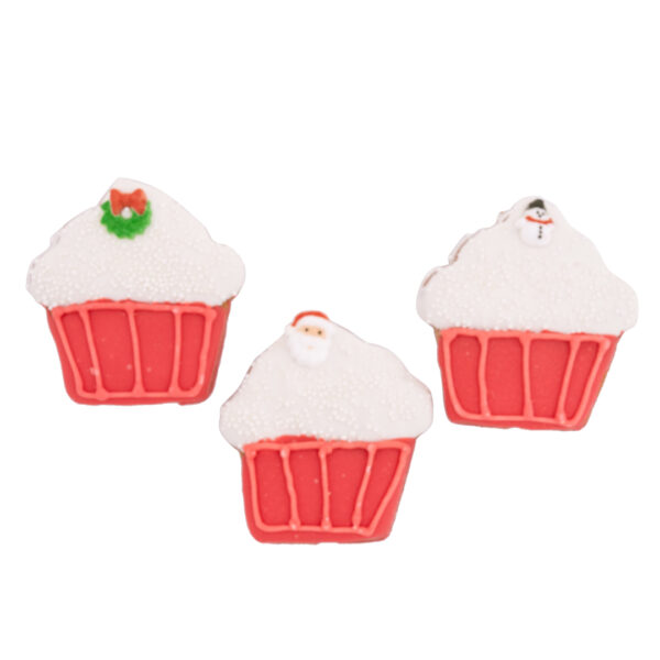 Christmas cupcake dog cookie